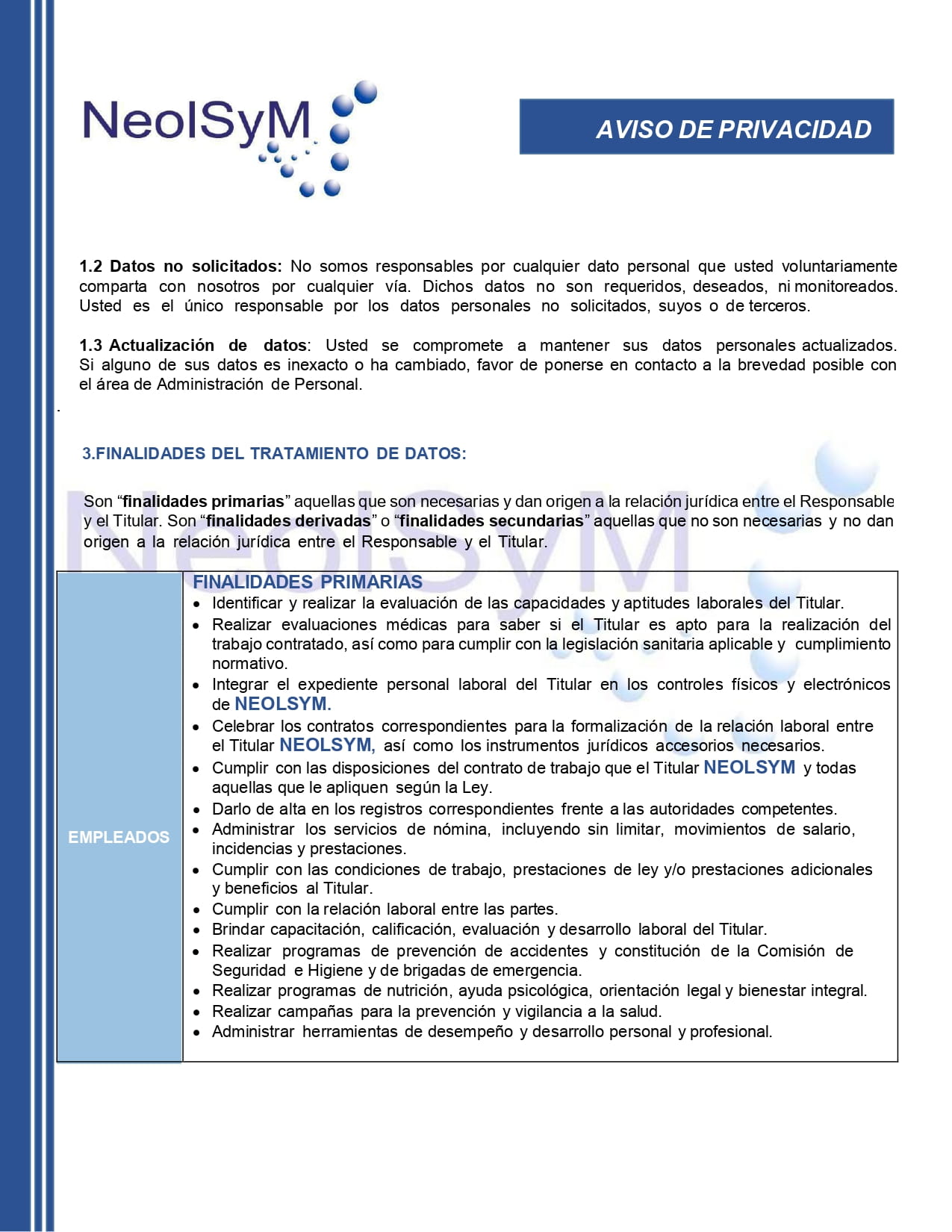 Descarga Aviso de Privacidad Empleados