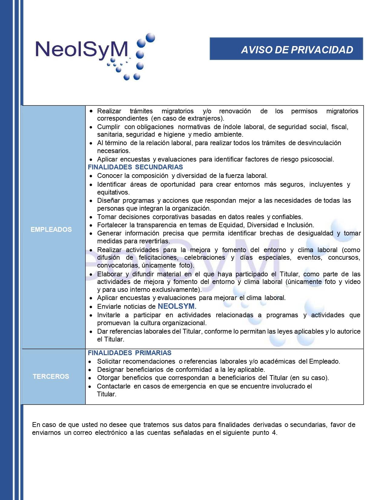 Descarga Aviso de Privacidad Empleados