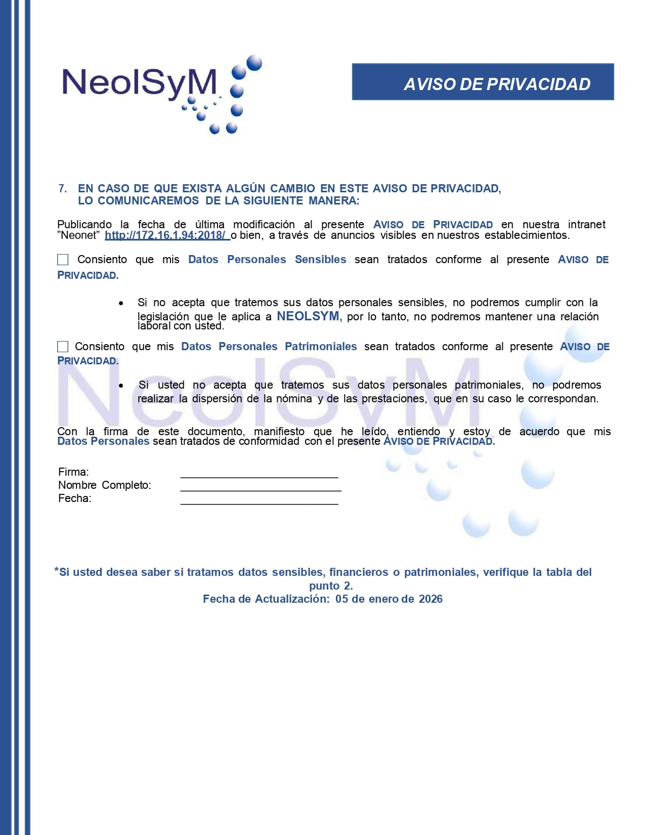 Descarga Aviso de Privacidad Empleados